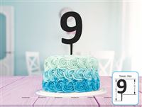 Nine Cake Topper (Black)
