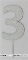 Three Cake Topper (Silver)
