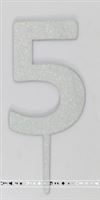 Five Cake Topper (Silver)