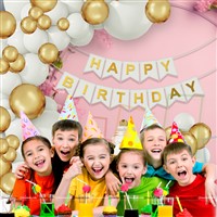 White and Gold Banner Kit (Pack of 21)