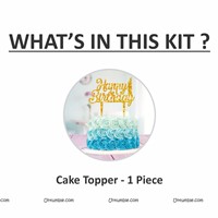 Happy Birthday Gold Cake Topper Candle