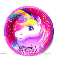 Pink Unicorn Plates