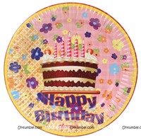 Cake with Candle Birthday Party plates (Pack of 10 )
