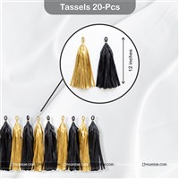 Black & Gold Pom Pom Tassles Birthday Kit