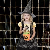 Black Metallic Square Foil Curtain 