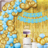 Blue & Gold Foil Curtain Kit ( 24 pc pack)