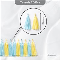 Blue & Yellow Pom Pom Tassles Birthday Kit