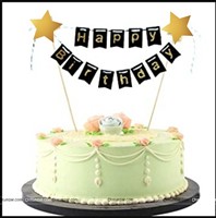 Banner Cake Topper Black 