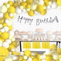 Cursive Banner Yellow Theme Birthday Decoration Kit