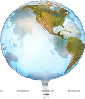 Earth Map Foil Balloons
