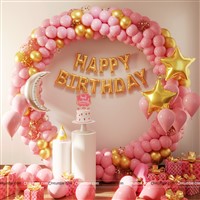 Pink and Gold Foil Letter Decor Kit (Pack of 67 pcs)
