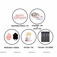 Black curtain Rose Gold foil balloon kit