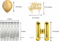 Silver curtain gold foil balloon kit