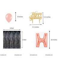 Black curtain Rose Gold foil balloon kit