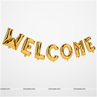 Welcome Foil Balloon Gold