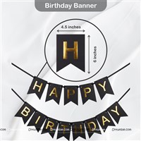 Foil Star Curtain & Banner Kit Black (Pack of 31 pcs)