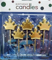 Gold Crown Candle 5pcs