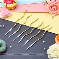 Gold Curly Candles (Pack of 6)