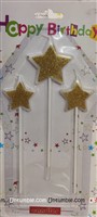 Gold star Glitter Candle