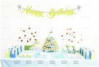 Green Happy Birthday Banner