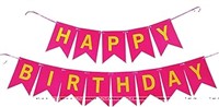 Happy Birthday Bunting - Pink