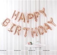 Happy Birthday balloon Alphabets (Rose Gold)