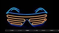 LED Glasses Light Up El Wire Neon Glasses (Gold)
