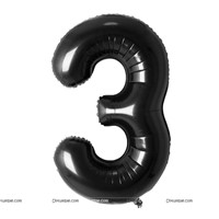 No 3 Black foil balloon 40 inch