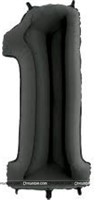 Number 1 Foil Balloon Black - 42 Inches