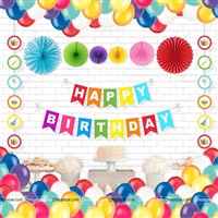 Colorful Birthday Party Kit ( Pack of 29 pcs)