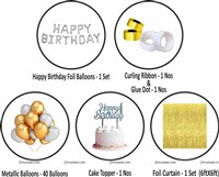 Gold curtain silver foil balloon kit