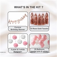Rose Gold cursive kit with pom-poms