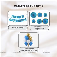 Blue with Gold Paper Fan kit