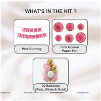 Pink with Gold paper fan kit