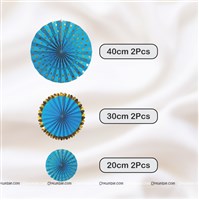 Blue with Gold Paper Fan kit