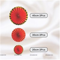 Red with Gold paper fan kit