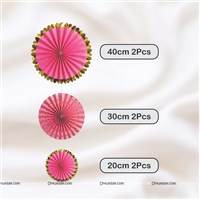 Pink with Gold paper fan kit