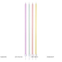 Pastel Straight Candles (Pack of 8 )