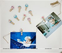 Unicorn Rainbow Wooden Clip