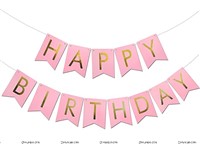 Pink Happy Birthday with Foil Letters