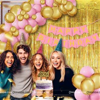 Pink & Gold Foil Curtain Kit ( 24 pc pack)