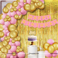 Pink & Gold Foil Curtain Kit ( 24 pc pack)