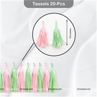 Pink & Green Pom Pom Tassles Birthday Kit