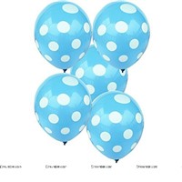 Blue & white polka balloons (Pack of 20)