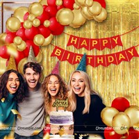 Red & Gold Foil Curtain Kit ( 24 pc pack)