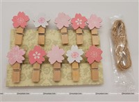 Flower Wooden Clip