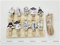 Space Wooden Clip