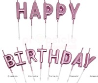 Rose Gold Happy Birthday Candle