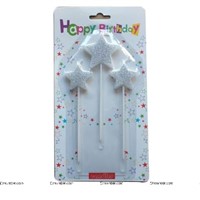 Silver Glitter Star Candles