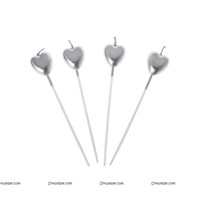 Silver Heart Candles